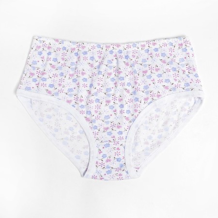 Cowards female slips, white color/flower mix, size 58