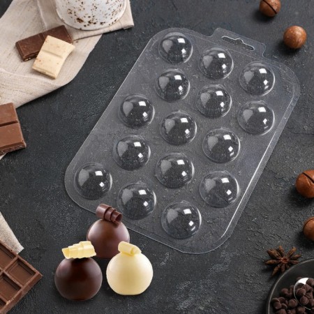 Form for chocolate and sweets Plastic “Sphere sweets”, 30 mm, color transparent color