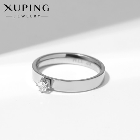 Xuping Ring Standard, white color in silver, size 18