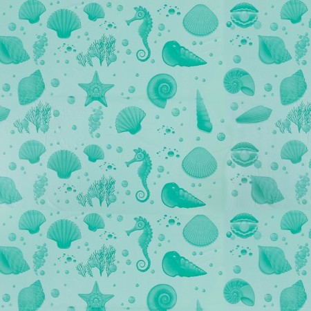 The bathroom curtain "shells", 180 × 180 cm, polyethylene, green color-1