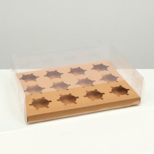 Box for 12 cupcakes, craft, 34.7 × 26.3 × 10 cm