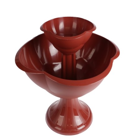 Plastic flowerbed, 2 tiers, d = 27–55 cm, h = 60 cm, brown, "waterfall"