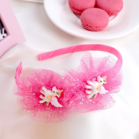Hair cap "Unicorn" 1 cm, raspberry