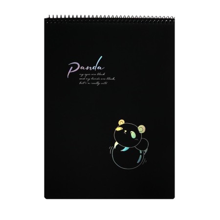 A4 sketchbook, 30 black sheets on the crest, Panda, solid substrate, density 110 gr., Mix-2