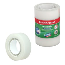 The adhesive tape is stationery, 18 mm x 20 meters, Erichkrause Invisible, matte, inconspicuous, in film, price for 1pc.