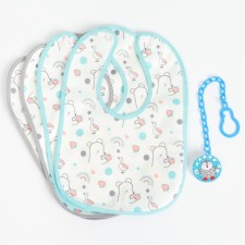 A set of children's slotting cranes I, 4 pcs. + Gift, 29x20 cm., Biryuza color, gray color