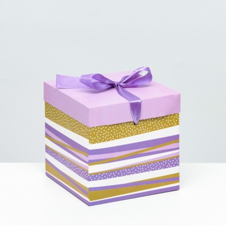 Self -assembly box "lines" lilac 15x15x15 cm
