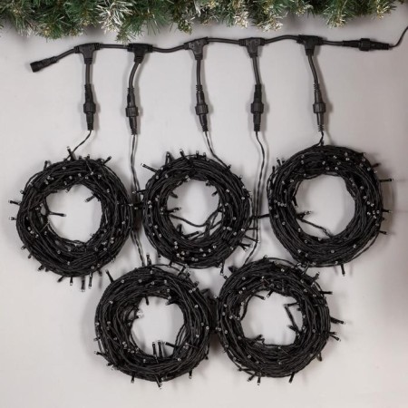 Garland "Clip-Light" 5 threads of 20 m, IP44, UMS, dark thread, 665 LED, glow blue, 24 V-1