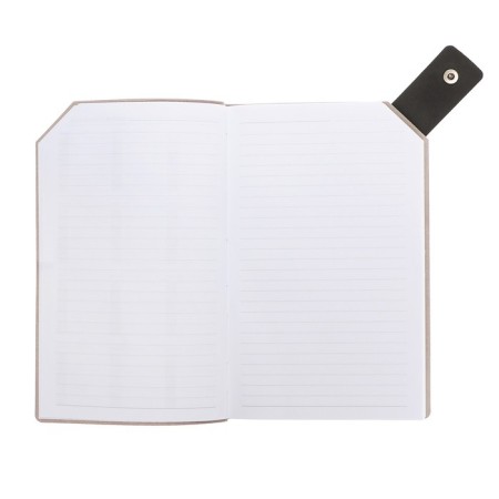 The diary is low, 120 x 200 mm 128 sheets, leatherette, gray block 70 g/m2, lies, refuge with a colored button, dark gray-6