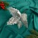 Decor "Winter Flower" mesh beads, 24x15 cm, silver