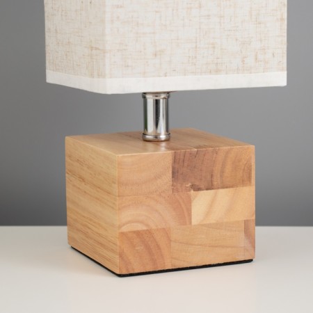 Table lamp "Cube" 1x40W E27 Light wood 11.5x11.5x27cm-3