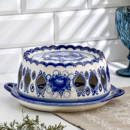 Equipment stand "Eastern Railway", Gzhel, Porcelain, 25x11 cm-4