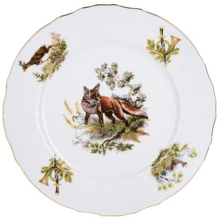 Small plate Bernadotte, Decor "Hunting Stories", 25 cm-8