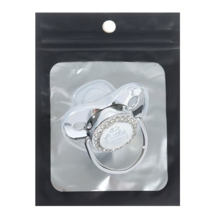 Nipple - orthodontic dummy, Little Angel, with a cap, +12 months, silver, rhinestones-4