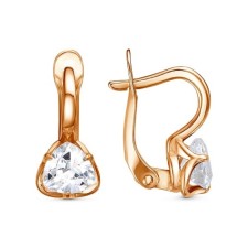 Simple earrings, pink gilding, white color