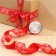 Satin tape "Snowflakes", red, 4 cm x 5 meters