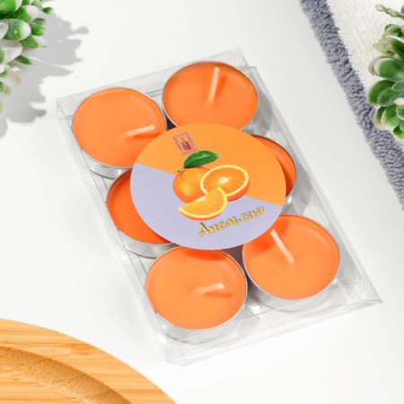 Set of candles of tea aromatic, 6 pcs, orange-3