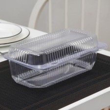 The plastic disposable container with an insoluble lid UT59, 1.77 l, 24 × 14.2 × 9 cm, internal 21.4 × 10.1 × 8.2 cm, color is transparent
