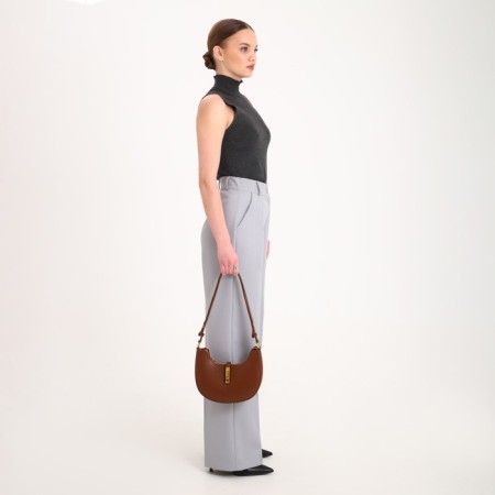 Female bag Textura, small size, brown color-9