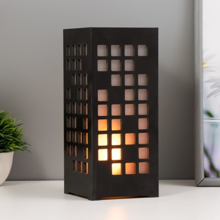 Nightlight "Matrix" LED from batteries 3HAAA USB black 10x10x23cm Risalux-1