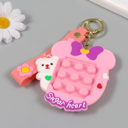 Trick rubber with carbine, anti -stress strap+labyrinth "Bear" 1.5x9x9.5 cm-2