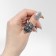 Ring "Japan" two faces, black silver + gold, 18 size