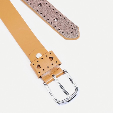Building belt, width 3 cm, screw, buckle metal, beige color-1