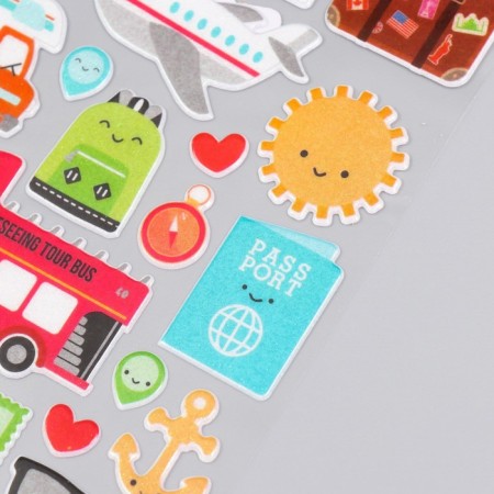 Plastic sticker "City Transport/Travel" with sparkles of mix 14x25 cm-3