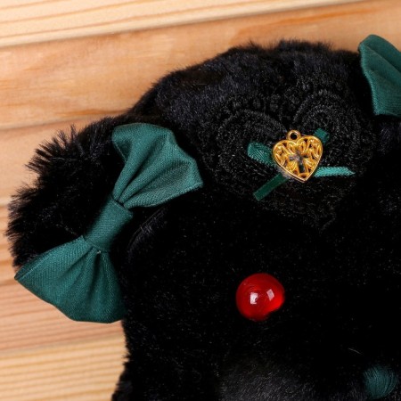 Soft toy "Bear" with a green bow, 31 cm-3