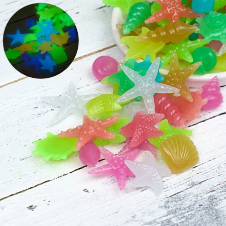 Decorative figures for the aquarium, luminous, "sea inhabitants", 3 - 5 cm, 200 g, mix