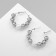 Bus-ring earrings compound, white color in silver