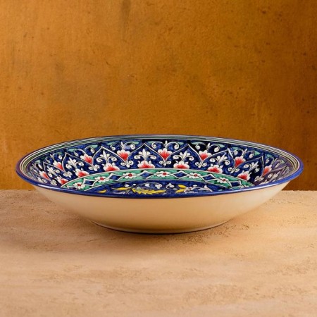 Largan Rishtan ceramics "Flowers", 33 cm, blue-1