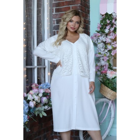 Female dress, size 56, white color-1
