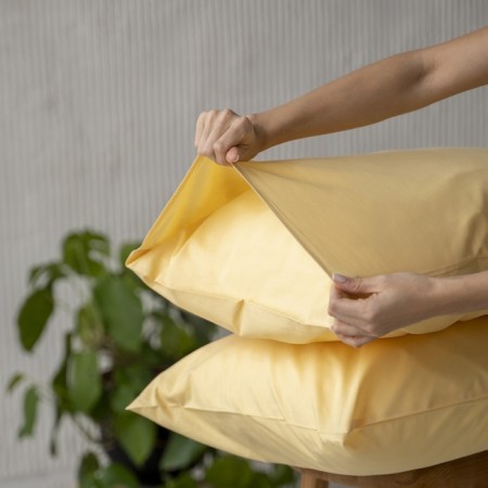 Set of pillowcases "era", size 70x70 cm, yellow color, 2 pcs-1