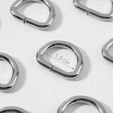 Half -ring for bags, d = 15 mm, thickness - 3 mm, 10 pcs, silver color