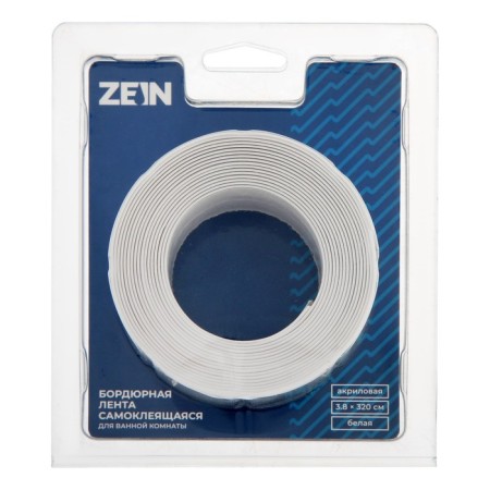 Border tape Zein, self -adhesive, for the bathroom, 3.8 x 320 cm, acrylic, white