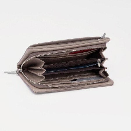 Women's wallet on lightning, with a pen, beige color-4
