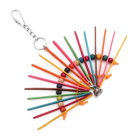 Toy for birds "Fan" with a bell, multi -colored, 20 x 20 cm-4