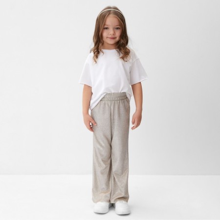 Elegant pants for girls KAFTAN Size 36 (134-140 cm), beige-1