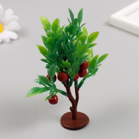 Artificial plant for creativity plastic "Bush of apple tree" 7.5x10 cm-1