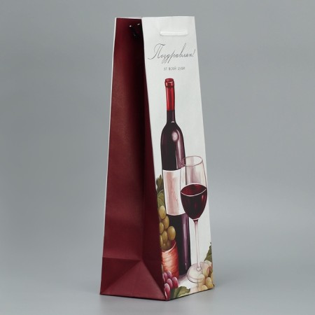 Gift package for a bottle, packaging, “with all my heart”, 36 x 13 x 10 cm-4