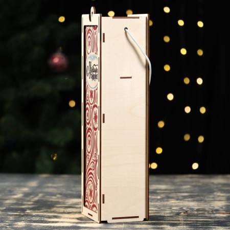 Box for wine "Happy New Year!" pattern, 34x10x8.6 cm-2