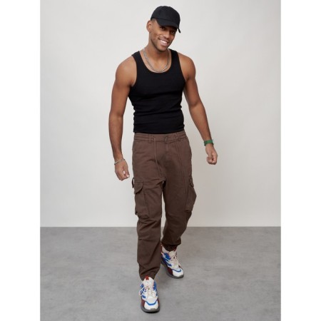 Cargo jeans men, size 54, brown color-11