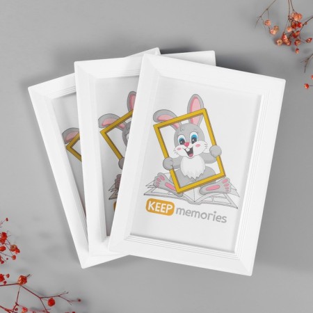 Set of photo frames plastic L-5 10x15 cm (3 pcs.), White