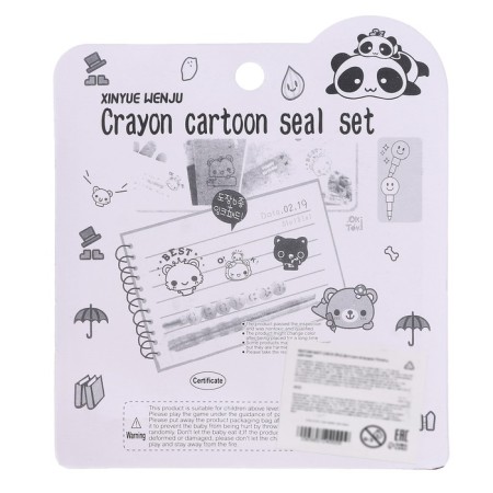 Drawing set: printing 3 pcs., Stamping pillow, pencil 7 colors, pink color-8