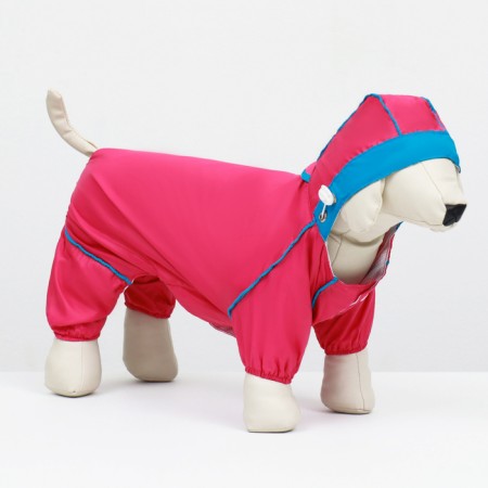 Combiason for dogs, demi -season with a bag, size M (DS 29, OG 37, Osh 27 cm), pink-2