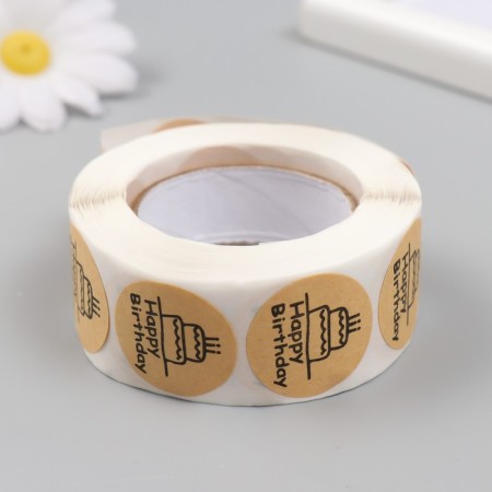 Stick Paper "Crap. Code. Birthday" D = 2.5 cm 500 pcs in a roll 3x6.5x6.5 cm-2