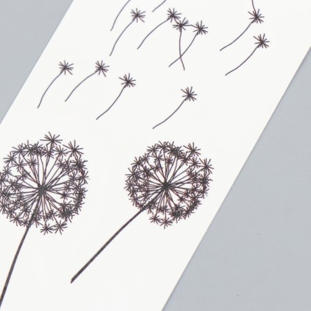 Tattoo on the body black "dandelions and butterflies" 20.8x4.7 cm-2