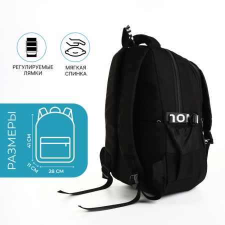 Youth backpack from lightning textiles, 5 pockets, black color-1