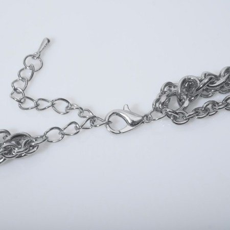 Neck set 3 pcs. "Trend" Pin and stars, color silver, 48 cm-1